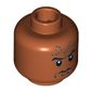 Minifig Head Ugha Warrior, Forehead Tattoo, White Pupils, Red Print on Back [Blocked Open Stud]