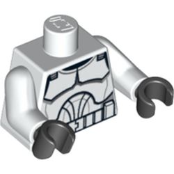 Torso Clone Trooper Armour Print, White Arms, Black Hands