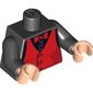 Torso Red Vest and Bow Tie Print, Black Arms, Light Nougat Hands