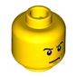Minifig Head Agent Chase, Sunglasses, Headset, Angry Eyebrows / Scowl, White Pupils Print
