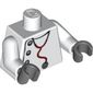 Torso Hospital Lab Coat, Silver Buttons, Stethoscope print, White Arms, Dark Bluish Gray Hands