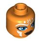 Minifig Head Ahsoka Tano, Blue Eyes, White Lines Print [Blocked Open Stud]