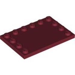 LEGO part 6180 PLATE 4X6 W. 12 KNOBS in Dark Red