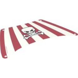 Sail, Rectangle, 27 x 17 with Red Stripes, Skull Crossbones