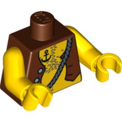 Torso Vest and Anchor Tattoo, Chest Hair Print, Yellow Arms and Hands