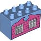 Duplo Brick 2 x 4 x 2 with Windows Print