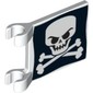 Flag 2 x 2 Square [Thin Clips] with Evil Skull and Crossbones Print