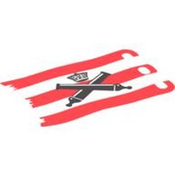 Flag 7 x 4 with Crossed Cannons over Red Stripes Print