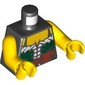 Torso Corset, Dark Green with Belt Print, Yellow Arms and Hands