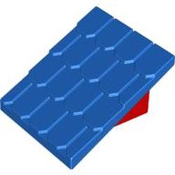 Duplo Roofpie﻿ce Slope 30 4 x 4 Shingle﻿d with a Red Base﻿﻿