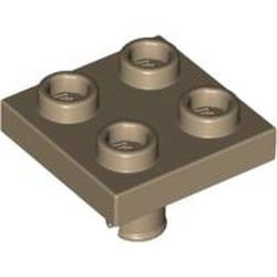 LEGO part 8131 PLATE 2X2, INV. W/4.85 BUSH in Sand Yellow/ Dark Tan