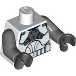 Torso Armor Clone Trooper Clone Gunner Print, Dark Bluish Gray Arms, Black Hands