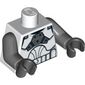 Torso Armor Clone Trooper Clone Gunner Print, Dark Bluish Gray Arms, Black Hands