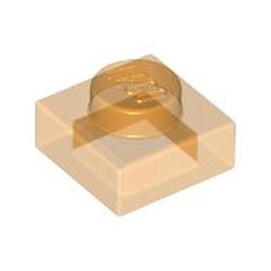 LEGO part 10028554 PLATE 1X1 in Transparent Bright Orange/ Trans-Orange