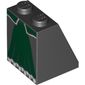 Slope 65° 2 x 2 x 2 with Bottom Tube with Dark Green Skirt Panel with White Trim Print