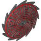 Large Figure Weapon Saw Blade Shield with Red Geometric Print
