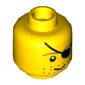 Minifig Head Pirate, Eyepatch, Brown Eyebrows, Stubble Print [Blocked Open Stud]