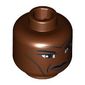 Minifig Head Mace Windu, Forehead and Cheek Lines, Furrowed Brow Print [Blocked Open Stud]