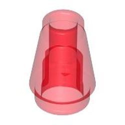 LEGO part 28701 NOSE CONE SMALL 1X1 in Transparent Red/ Trans-Red