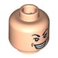 Minifig Head Shanghai Gangster, Arched Eyebrows, White Pupils, Wide Grin with Dimples Print