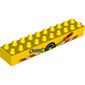 Duplo Brick 2 x 10 with Tools and Red and White Stripes Print