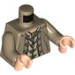 Torso Jacket and Shirt with Buttons and Loops Print, Dark Tan Arms, Light Nougat Hands