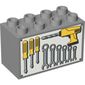Duplo Brick 2 x 4 x 2 with Tools on Light Gray Background Print