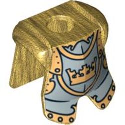Minifig Neckwear Armor Breastplate with Leg Protection, Fantasy Era Gold Knight Print