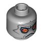 Minifig Head Nute Gunray, Neimoidian Gray Facial Lines Print
