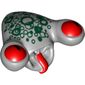 Minifig Head Special, Alien with Tongue and Red Eyes, Dark Green Scales Print (Squidman)