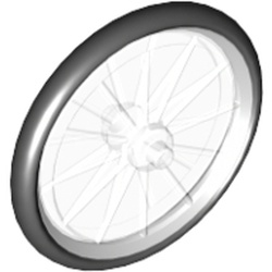 LEGO part 28578 WHEEL FOR BICYCLE W/TYRE in Transparent/ Trans-Clear
