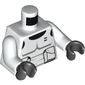 Torso Armour Scout Trooper with Dark Bluish Gray Accents Print, White Arms, Black Hands