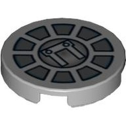 Tile Round 2 x 2 with SW Radial Machinery Print
