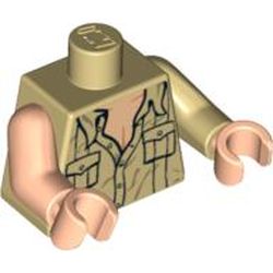 Torso, Odd Arms, Shirt with Pockets Print, Left Tan Arm, Right Light Nougat Arm, Light Nougat Hands
