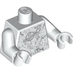 Torso Classic Space Logo with Marbling and Cracks Print, White Arms and Hands