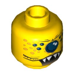 Minifig Head Snake, Single Eye, Spots, and Jagged Teeth Print