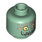 Minifig Head Slizer, Yellow Eyes, Pointed Teeth and Bubbles Print [Blocked Open Stud]