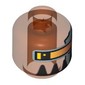 Minifig Head Magma Commander, Robot Large Black Teeth Print [Blocked Open Stud]