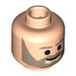 Minifig Head Crix Madine, Trim Brown Beard, Eyebrows and Smile Print [Blocked Open Stud]