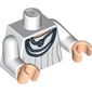 Torso Robe with Silver Necklace Print, White Arms, Light Nougat Hands
