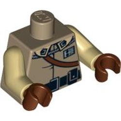 Torso Shirt with Black Belt, Reddish Brown Strap, and Badge Print (General Calrissian), Tan Arms, Reddish Brown Hands