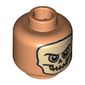 Minifig Head Cemetery Warrior, Dual Sided, Skull Mask / Arched Eyebrows and White Pupils Print [Blocked Open Stud]