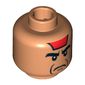Minifig Head Mola Ram, Angry Eyebrows, Red Paint on Forehead, Jowl Lines Print [Blocked Open Stud]