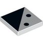 Tile 2 x 2 with 2 Black Dots and Black Triangle Print
