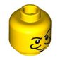 Minifig Head Magician, Thin Crooked Eyebrows, Curly Moustache, Goatee, and White Pupils Print