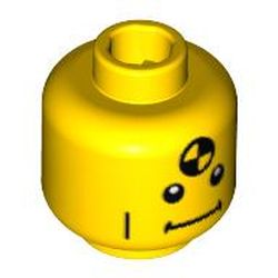 Minifig Head Demolition Dummy, Vertical Cheek Lines, Straight Mouth Print