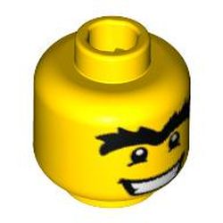 Minifig Head Caveman, Eyes with White Pupils, Uni-Brow and Wide Mouth Print