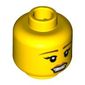 Minifig Head Cheerleader, Eyes with Eyelashes, Thin Brown Eyebrows and Pale Pink Lipstick with Open Mouth Print [Blocked Open Stud]