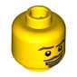 Minifig Head Forestman, Brown Eyebrows and Moustache, White Mouth and White Pupils Print [Blocked Open Stud]