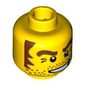 Minifig Head Cowboy, Stubble, Brown Eyebrows and Sideburns, White Pupils Print [Blocked Open Stud]